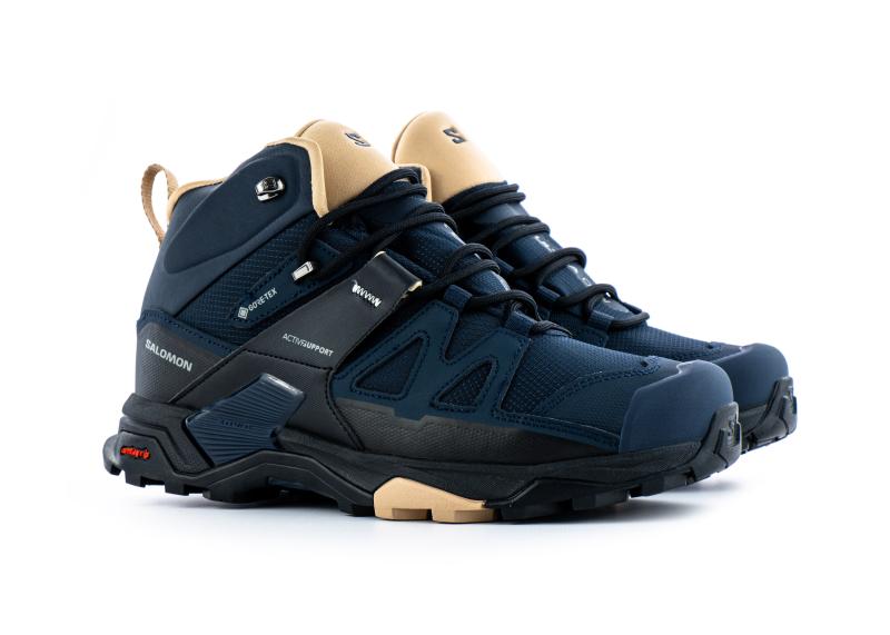 Купить мужские Ботинки Salomon X Ultra 4 Mid GTX "Ebony/Mocha" с мехом (410-2) размеры: 41, 42, 43, 44, 45, 46 по цене:7 200 ₽ в Калининграде